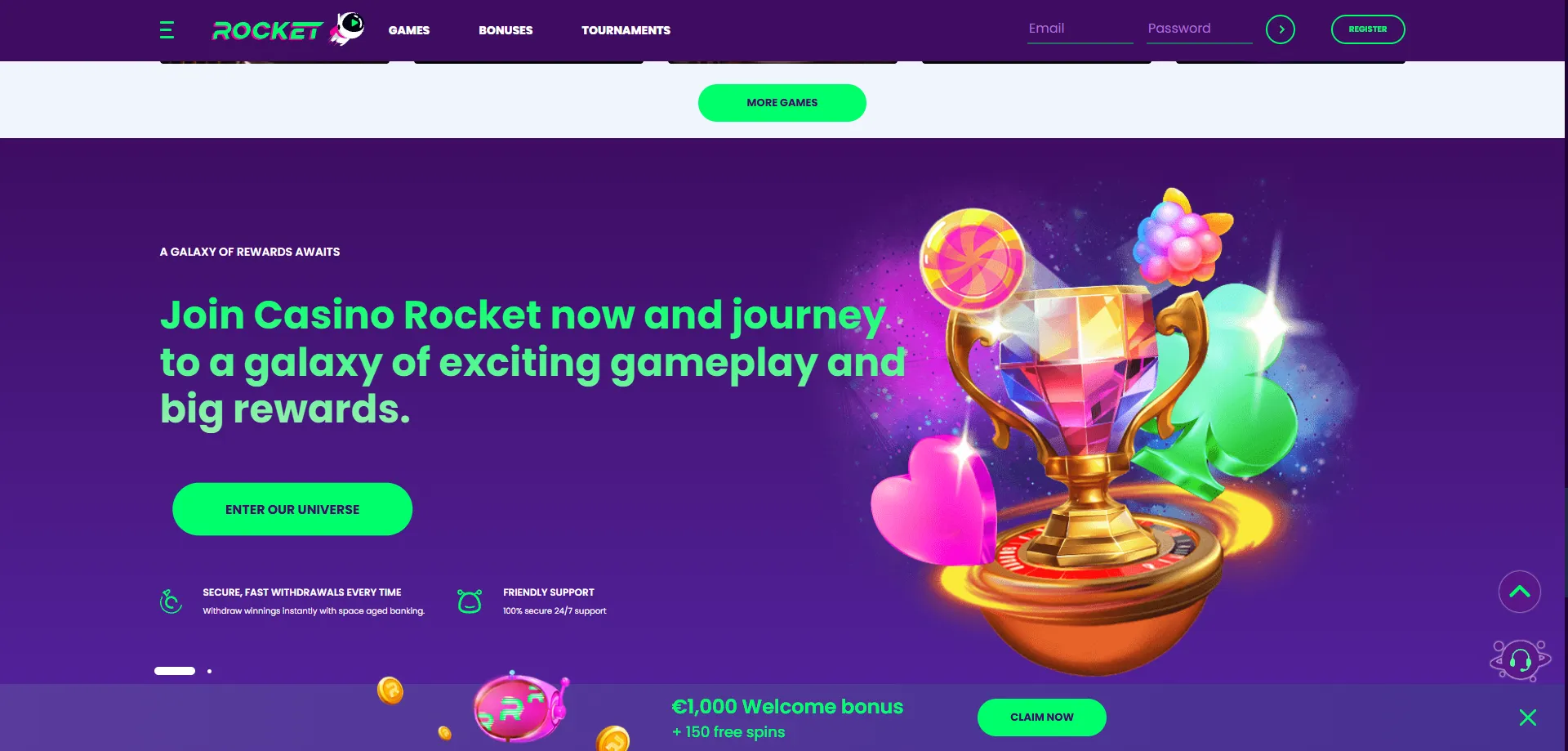 Casino Rocket mobile version – play pokies on smartphone or tablet
