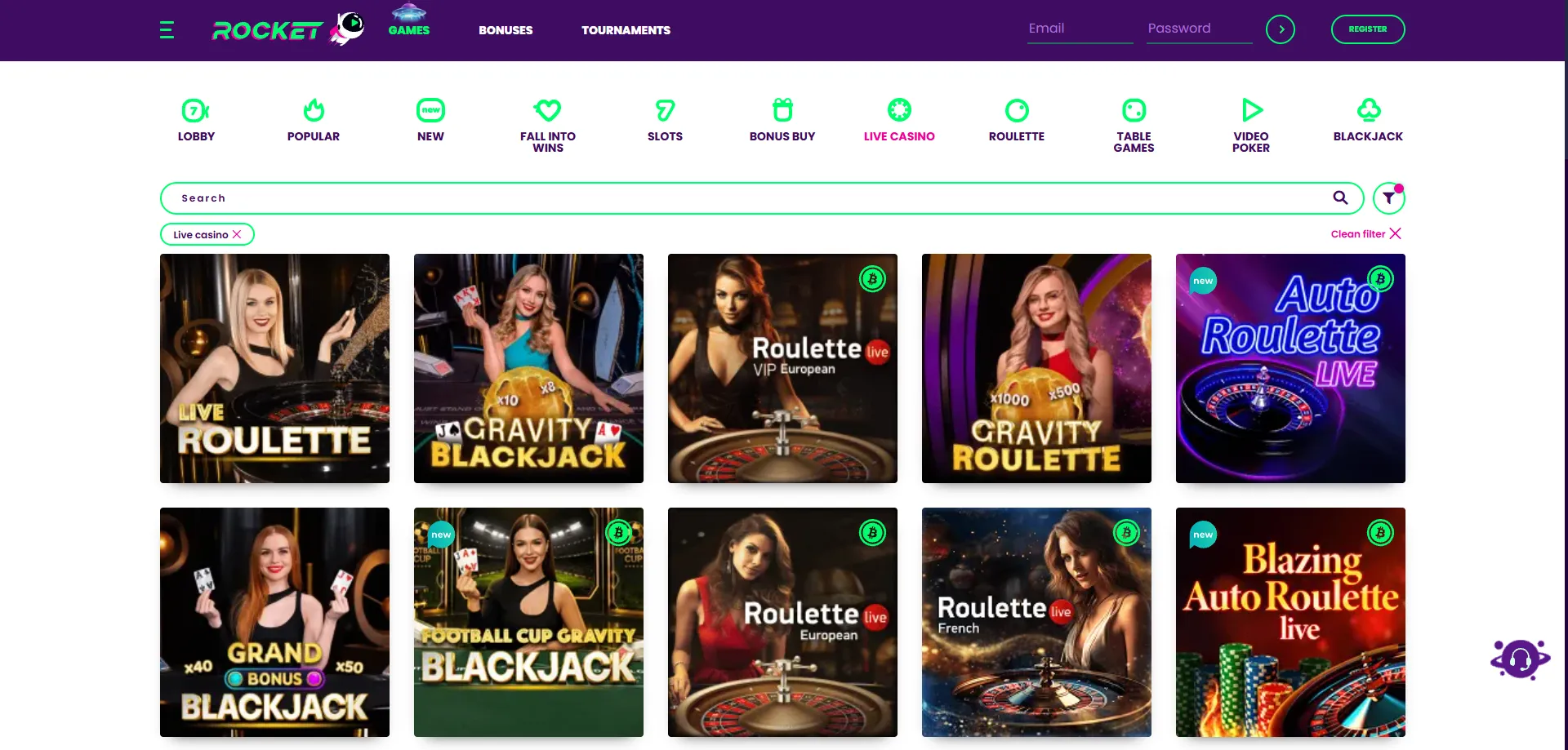 Casino Rocket live casino tables – real-time HD dealer games