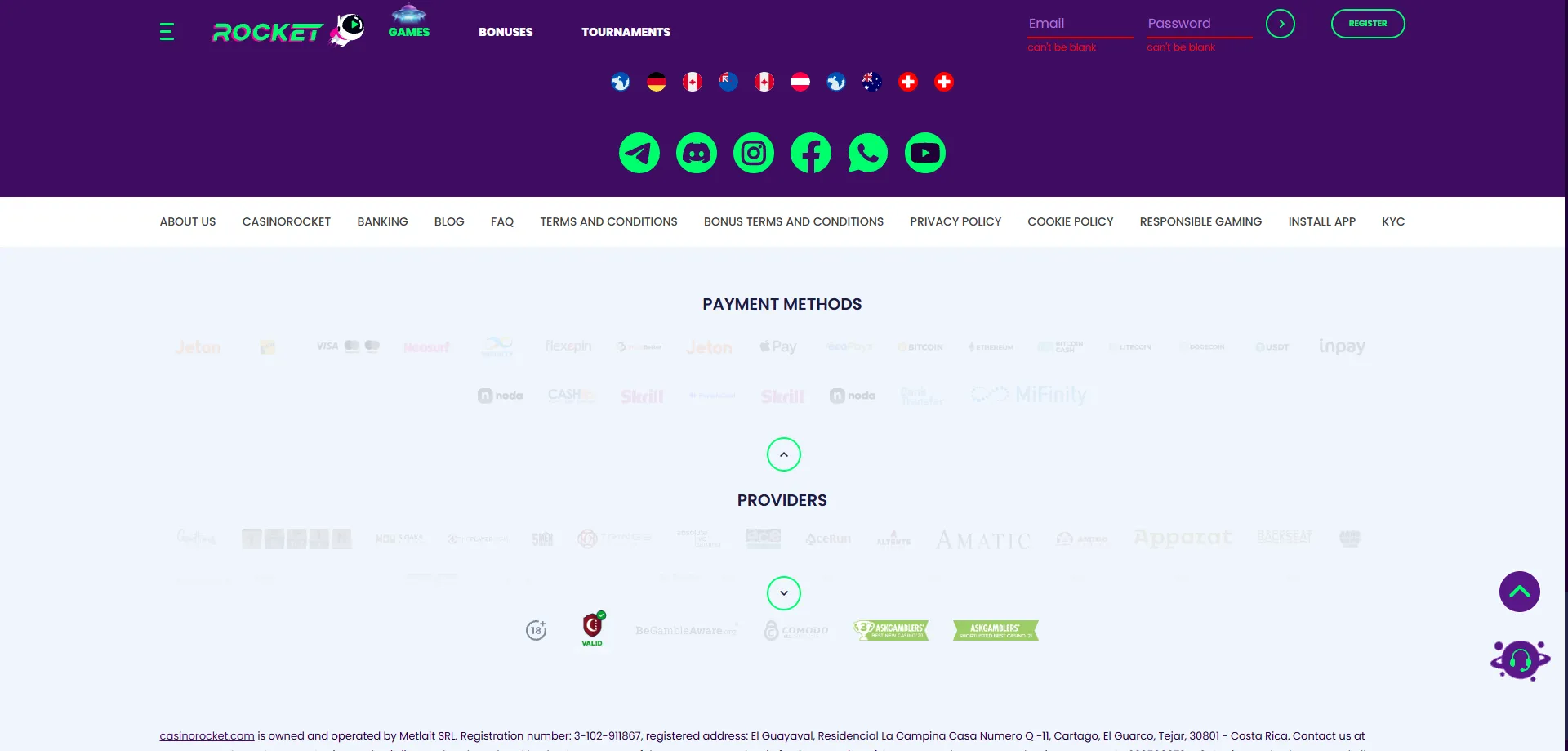 Casino Rocket deposit and withdrawal methods – AUD and crypto payments